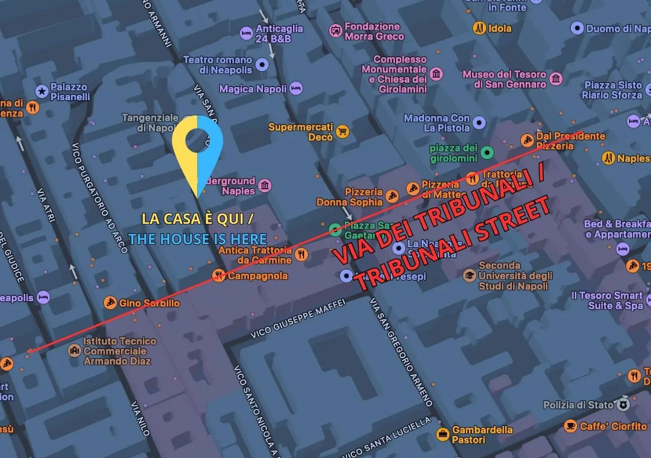 Apartmán Centro Storico - Casa Con Wi-Fi E 4 Posti Letto In Via Dei Tribunali Neapol